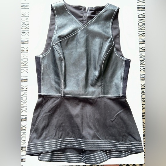 BCBGMaxAzria Tops - NWOT BCBG faux leather partial peplum top